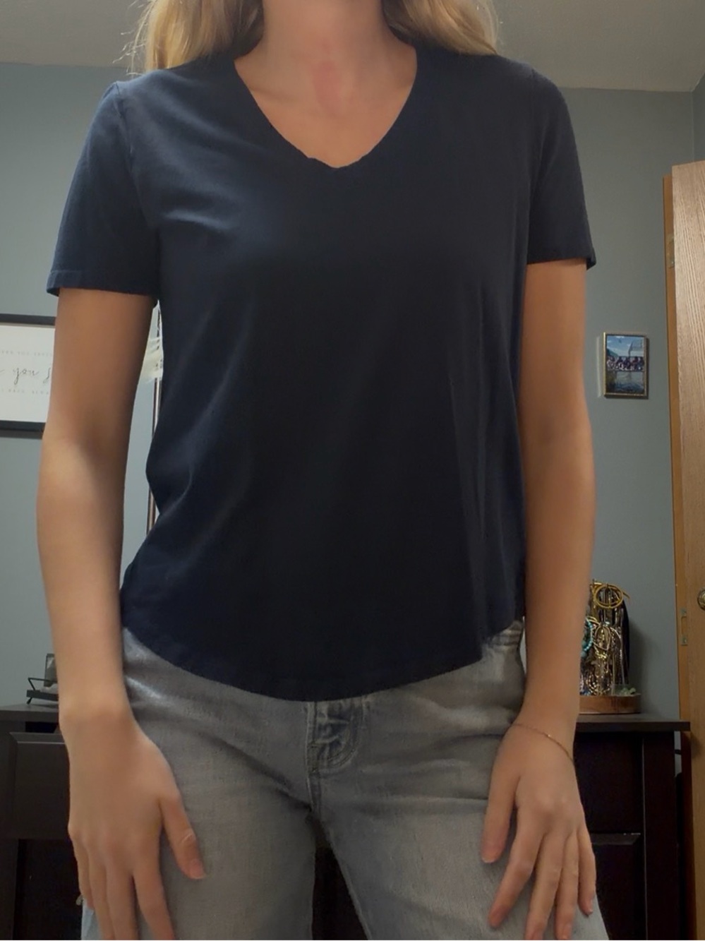 lululemon athletica Navy V-Neck Short Sleeve Tee